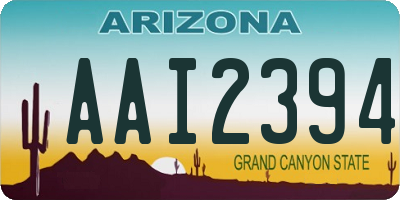 AZ license plate AAI2394