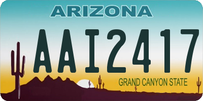 AZ license plate AAI2417