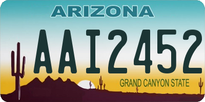 AZ license plate AAI2452