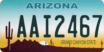 AZ license plate AAI2467