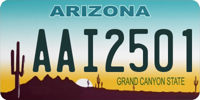 AZ license plate AAI2501