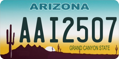 AZ license plate AAI2507