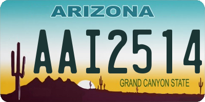 AZ license plate AAI2514