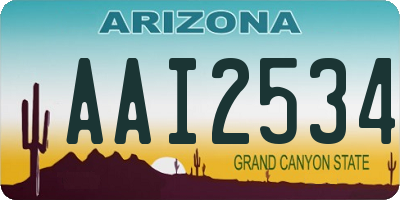 AZ license plate AAI2534