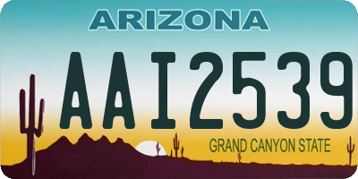 AZ license plate AAI2539