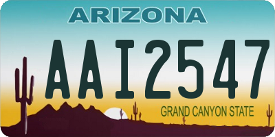 AZ license plate AAI2547