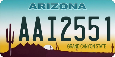 AZ license plate AAI2551