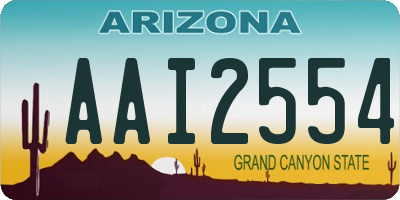 AZ license plate AAI2554