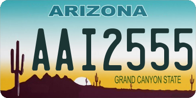 AZ license plate AAI2555