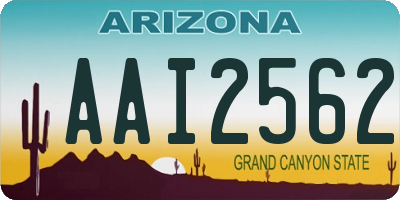 AZ license plate AAI2562