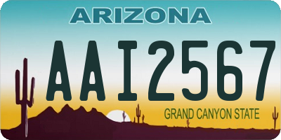 AZ license plate AAI2567