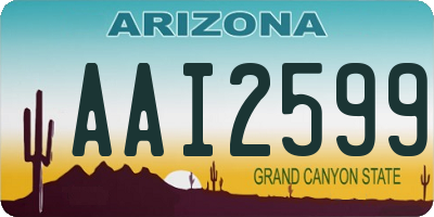 AZ license plate AAI2599