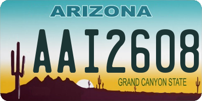 AZ license plate AAI2608