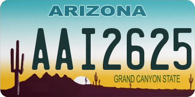 AZ license plate AAI2625