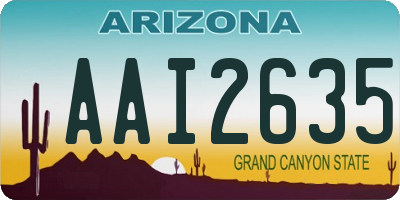 AZ license plate AAI2635