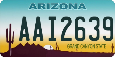 AZ license plate AAI2639