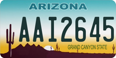 AZ license plate AAI2645