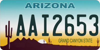 AZ license plate AAI2653