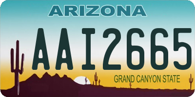AZ license plate AAI2665