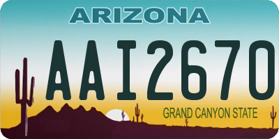 AZ license plate AAI2670