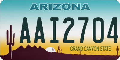 AZ license plate AAI2704