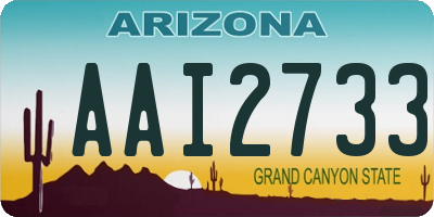 AZ license plate AAI2733