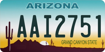 AZ license plate AAI2751