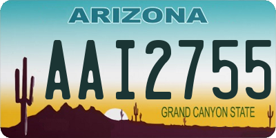 AZ license plate AAI2755