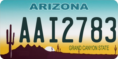 AZ license plate AAI2783