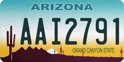 AZ license plate AAI2791