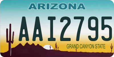 AZ license plate AAI2795