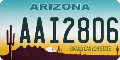AZ license plate AAI2806