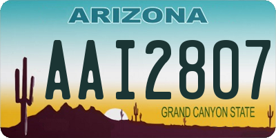 AZ license plate AAI2807