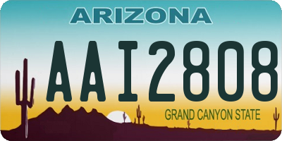 AZ license plate AAI2808