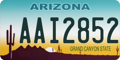 AZ license plate AAI2852