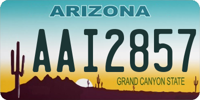 AZ license plate AAI2857