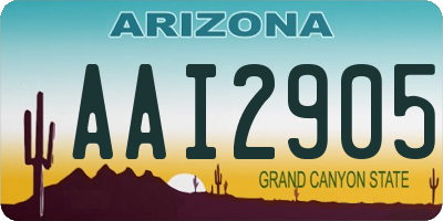AZ license plate AAI2905