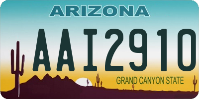 AZ license plate AAI2910