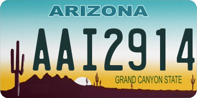 AZ license plate AAI2914