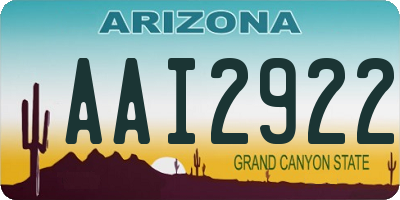 AZ license plate AAI2922