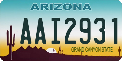 AZ license plate AAI2931