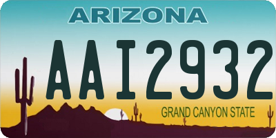 AZ license plate AAI2932