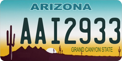 AZ license plate AAI2933