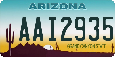 AZ license plate AAI2935