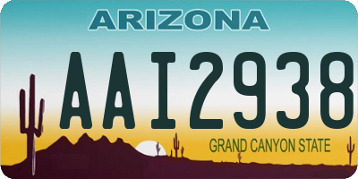 AZ license plate AAI2938