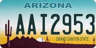 AZ license plate AAI2953