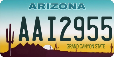 AZ license plate AAI2955