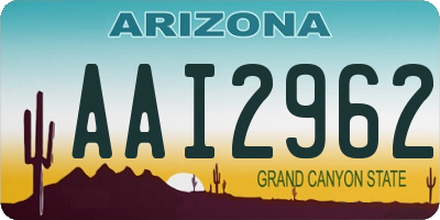 AZ license plate AAI2962