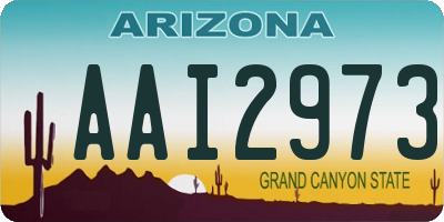 AZ license plate AAI2973