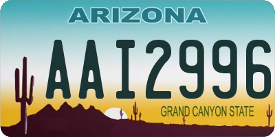 AZ license plate AAI2996